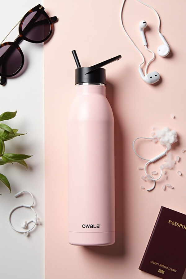 🌸 Owala FreeSip Insulated Stainless Steel Water Bottle – 24 oz (Shy Marshmallow)