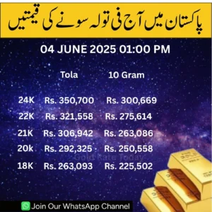 Read more about the article Gold Rate Karachi and  Pakistan Today June 4, 2025